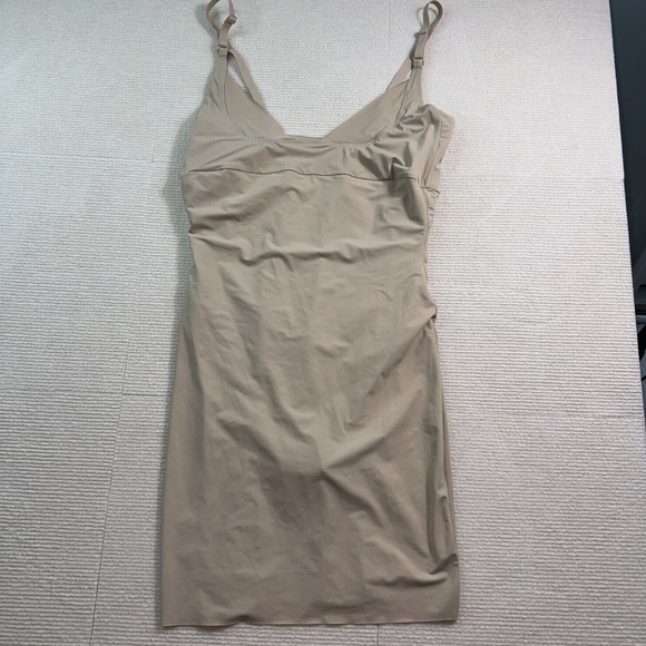 2-Maidenform Shapewear Slip Dress Tan/Black Bodysuit Stretch Multiway Strap XL - Picture 6 of 8
